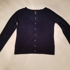 Forever 21 Navy Faux Pearl Button Cardigan Small